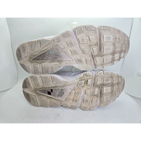 Nike Air Huarache Run Shoes Men's 8 Triple White Athletic Running Gym Sneakers - Picture 7 of 8